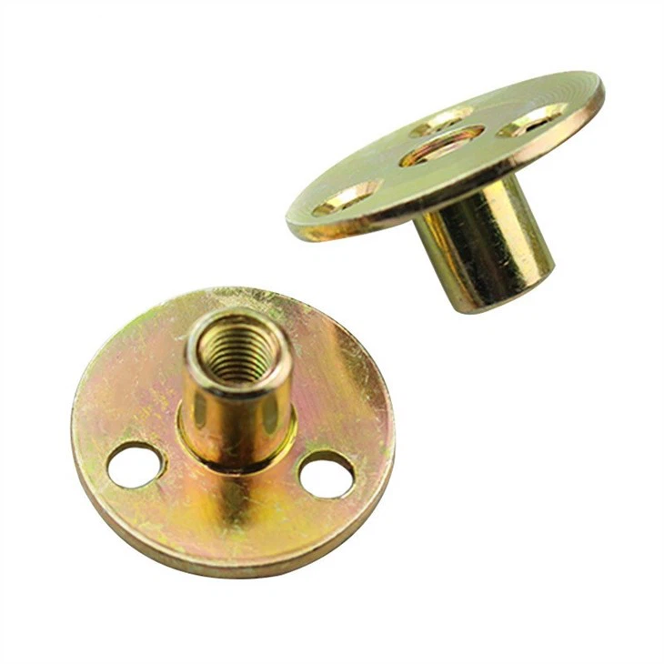 	wholesale M8 Round Flat Base T Nuts 3-Hole Tee Furniture Nut